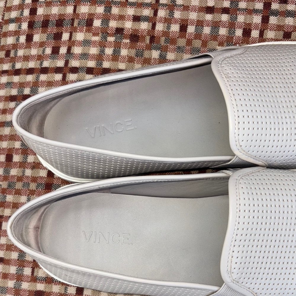 Vince Gray Blair Perforated Leather Slip-ons - Picture 7 of 8